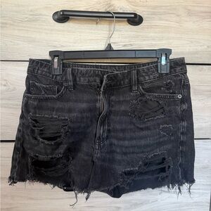 American Eagle Outfitters Black Distressed Jean Shorts
